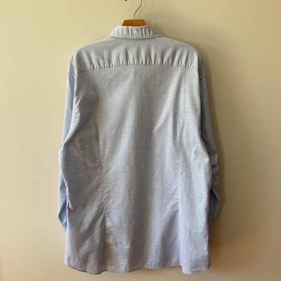 Strellson Sereno Slim-Fit Long-Sleeve Shirt Light Blue Size 17 - Picture 2 of 16